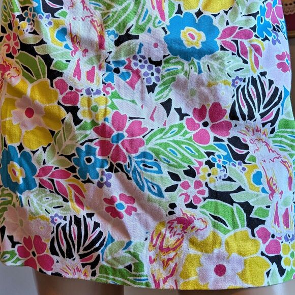 Vintage Y2K Bamboo Traders Mini Skort Floral Bright Bow Athleisure Size 10 - Picture 7 of 13